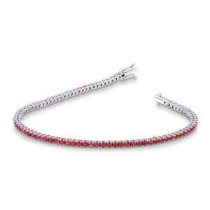 Bracciale Tennis oro bianco e rubini