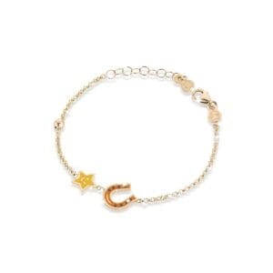 LeBebé Bracciale Fortuna oro giallo stellina e ferro