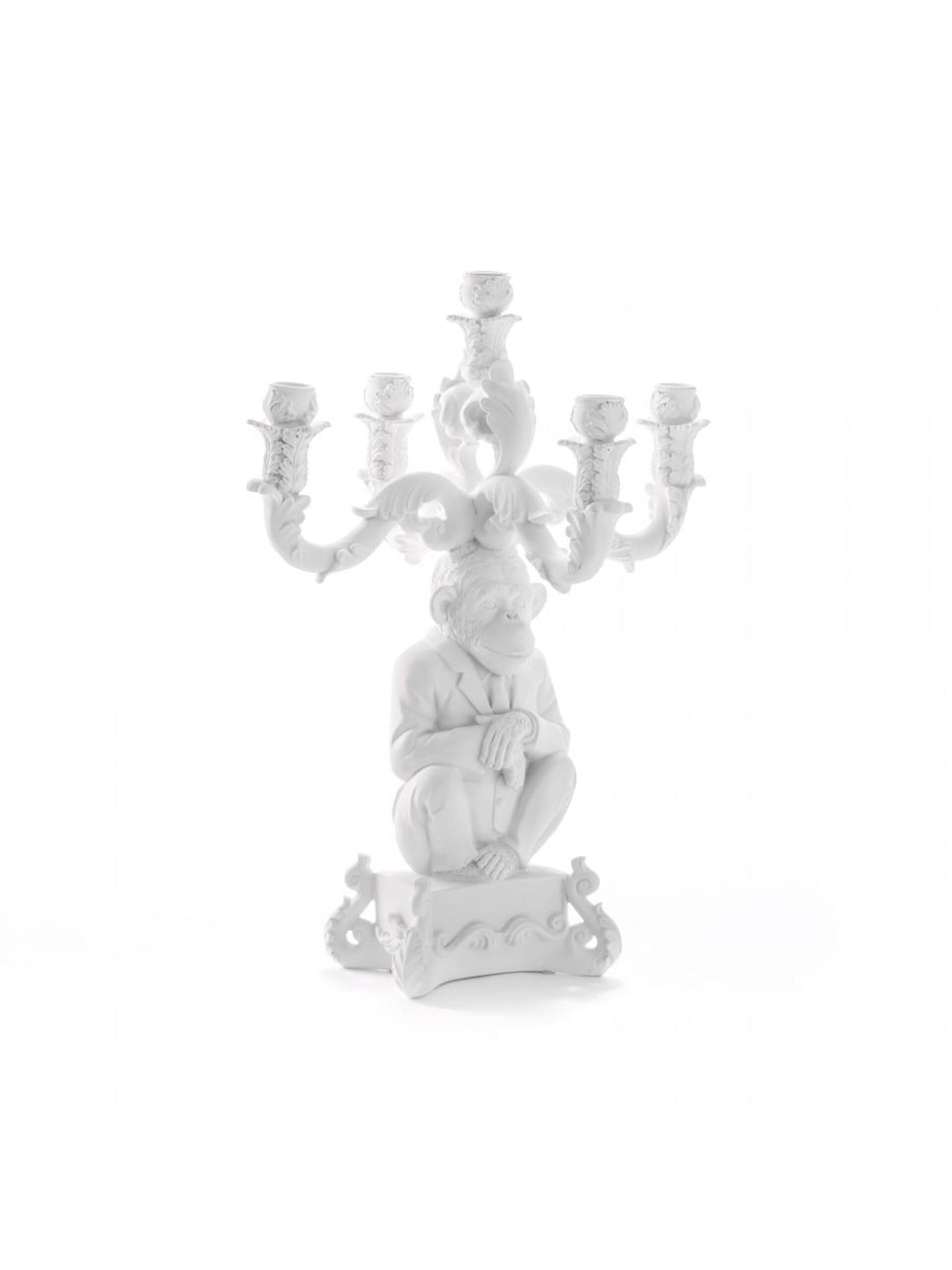 Seletti-Objects-Bourlesque-CandleHolder-14870Bia-2_risultato Seletti Candelabro Burlesque Chimp Bianco - immagine 1