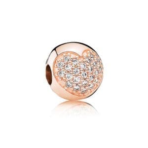 Clip Pandora Cuore in pavé rose