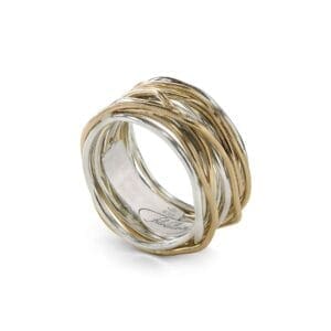 Filodellavita Anello Classic 13 fili in Argento 925 e Oro Giallo 9kt