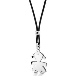 LeBebè Ciondolo I classici con sagoma bimba in oro bianco