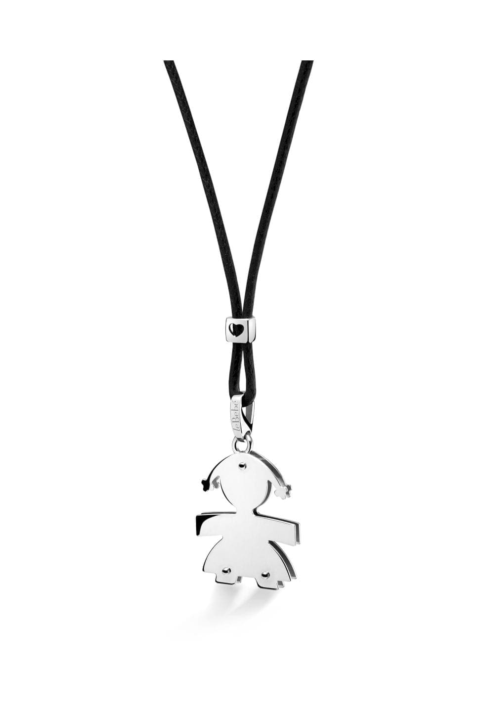 LeBebè Ciondolo I classici con sagoma bimba in oro bianco - immagine 1