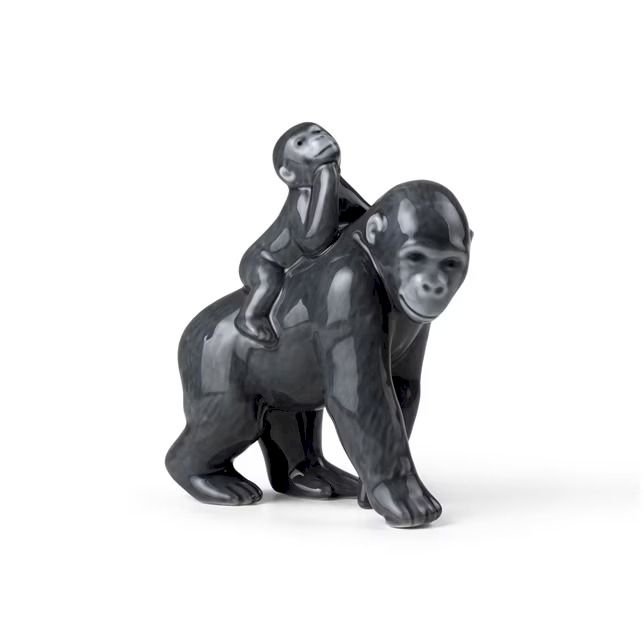 Royal Copenhagen Figurina Annuale 2023 - Gorilla Con Cucciolo 13 Cm