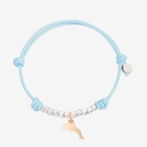 DoDo Bracciale Cordino con granelli e Delfino