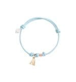 DoDo Bracciale Cordino Iniziale e granello in oro rosa