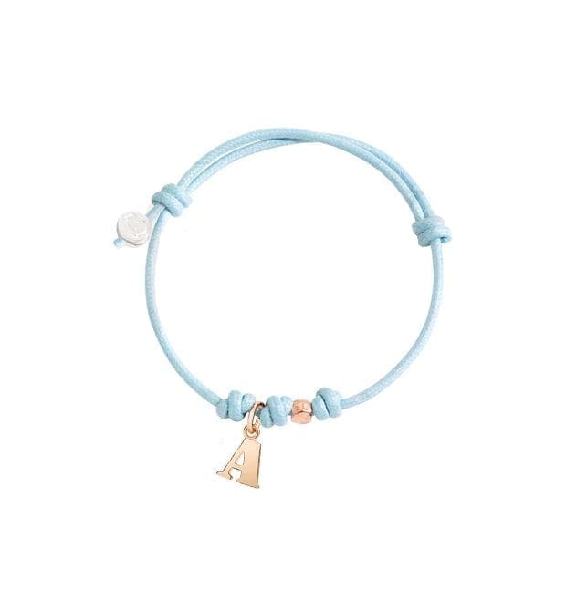 DoDo Bracciale Cordino Iniziale e granello in oro rosa - immagine 1