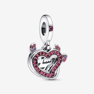 Pandora Charm Pendente Doppio Cuore “Heart on fire’’