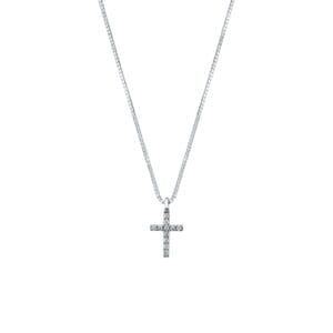 Mirco Visconti Girocollo in Oro Bianco con Croce Diamanti