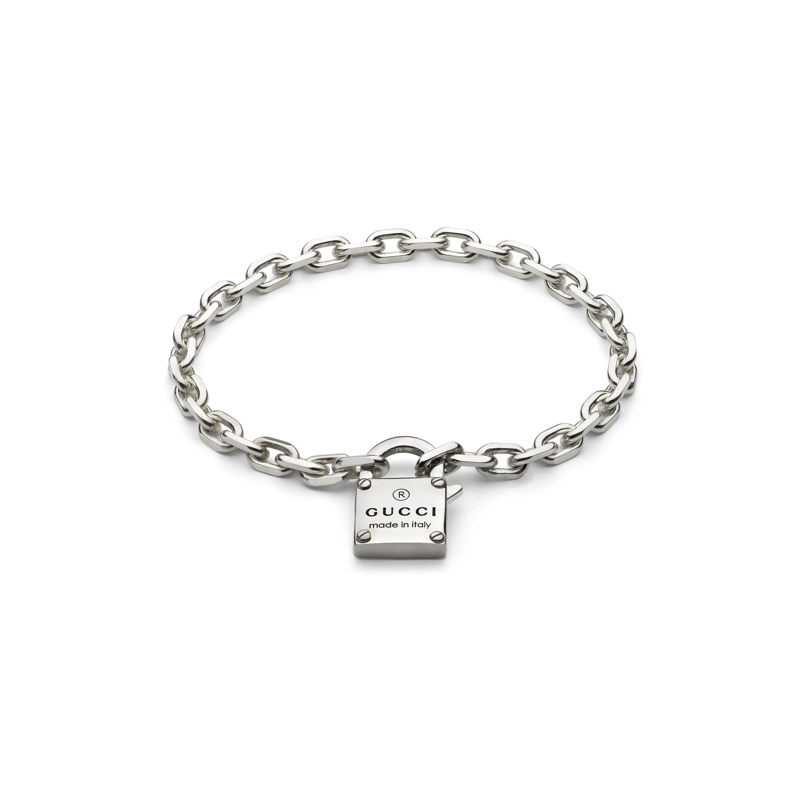 YBA796341001_001_risultato Gucci Bracciale Trademark a catena con Lucchetto - immagine 1