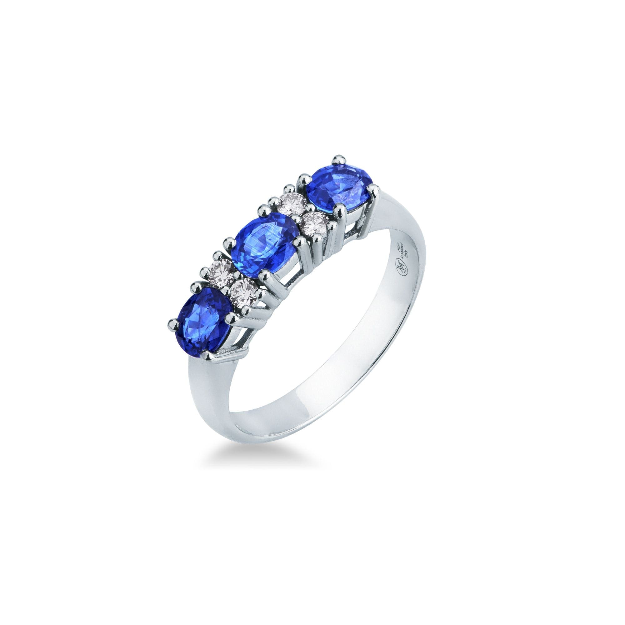 LF428_Z-ES_risultato Mirco Visconti Anello oro bianco zaffiri e diamanti - immagine 1