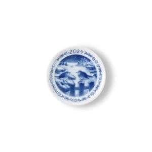 Royal Copenhagen Plaquette annuale 2024 Uccelli nella neve 8,5 cm