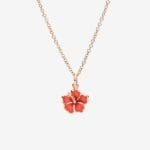 DoDo ciondolo fiore ibisco oro rosa & smalto - immagine 5