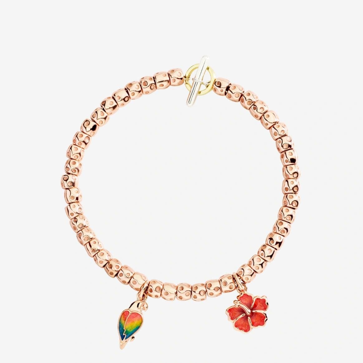 DoDo ciondolo fiore ibisco oro rosa & smalto - immagine 2