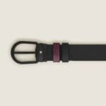 Montblanc Cintura reversibile 30 mm in pelle cassis/nera con fibbia a ferro di cavallo - immagine 3