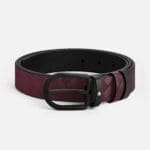 Montblanc Cintura reversibile 30 mm in pelle cassis/nera con fibbia a ferro di cavallo