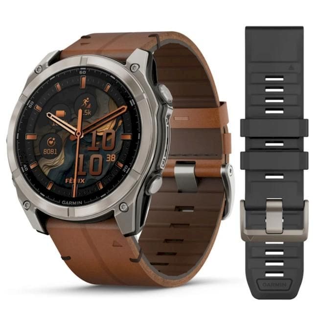 thumbbbbbbbbbbbbbbbbbbbb (2)_risultato Garmin Orologio fēnix® 8 - 51 mm, AMOLED Sapphire, Titanium con cinturino in pelle Chestnut - immagine 1