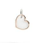 DoDo CIONDOLO XL CUORE ARGENTO & ORO ROSA