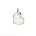 DoDo CIONDOLO XL CUORE ARGENTO & ORO ROSA