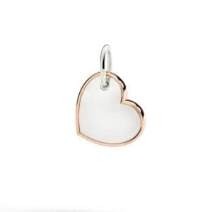 DoDo CIONDOLO XL CUORE ARGENTO & ORO ROSA