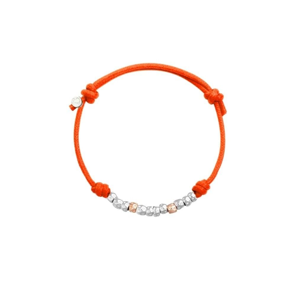 DoDo Bracciale Cordino Dieci granelli in argento e due in oro rosa 9K - immagine 1