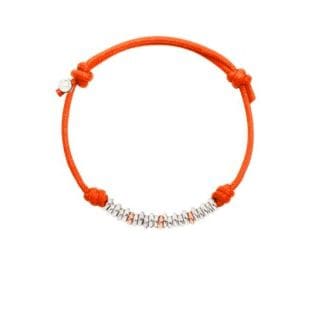 DoDo Bracciale Cordino Venti rondelle in argento e tre in oro Rosa 9K - immagine 1