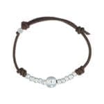 DoDo Bracciale Cordino Dieci granelli e Pepita in Argento