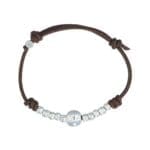 DoDo Bracciale Cordino Dieci granelli e Pepita in Argento