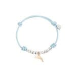 DoDo Bracciale Cordino Dieci granelli e Delfino in oro rosa 9K