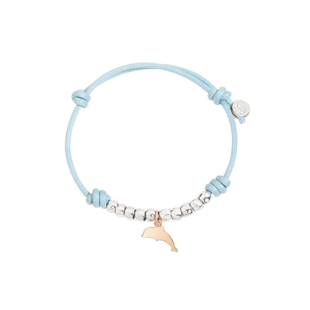 DoDo Bracciale Cordino Dieci granelli e Delfino in oro rosa 9K - immagine 1