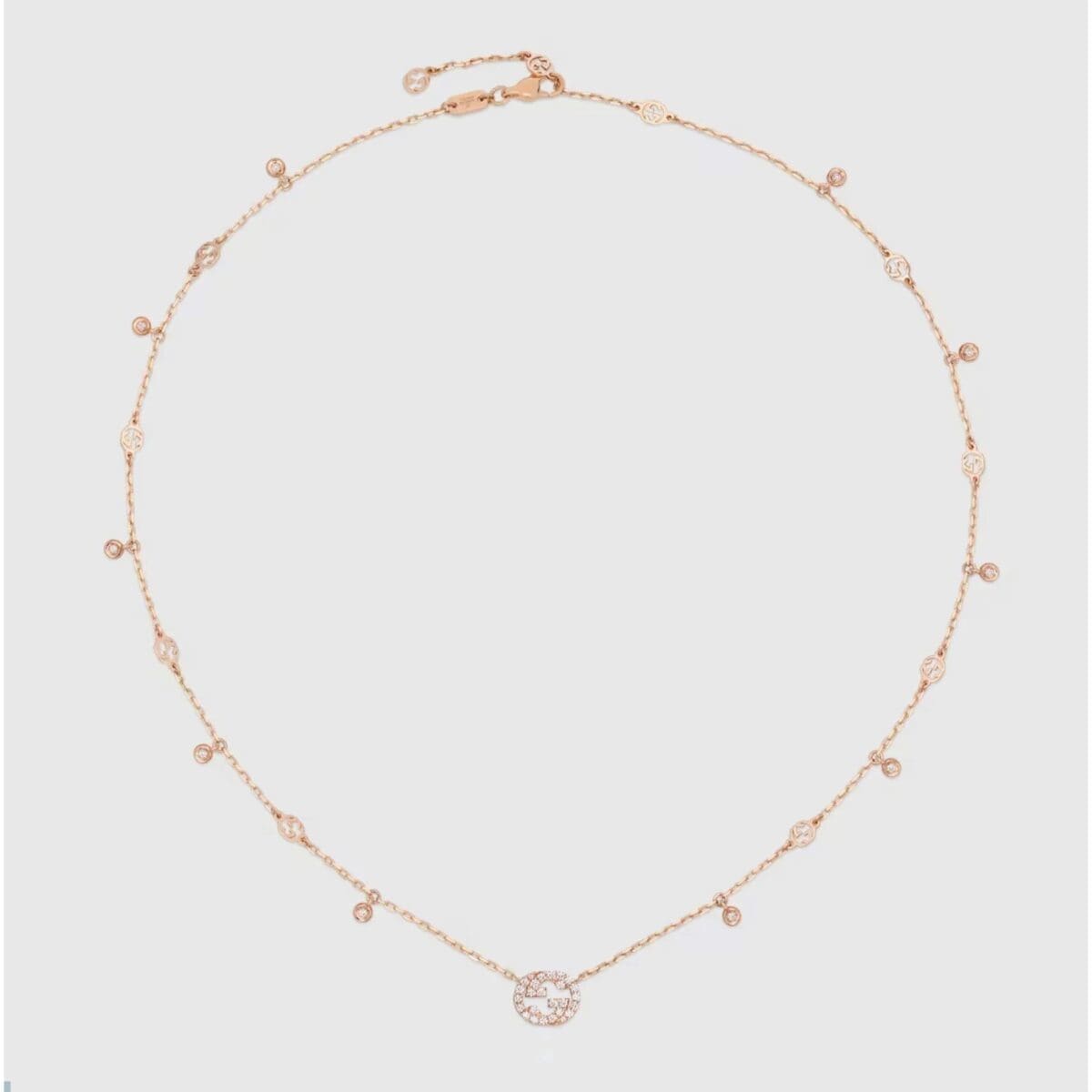 Collana Gucci Interlocking G con diamanti - immagine 1