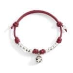 DoDo Bracciale Cordino Dieci granelli in argento e Campanello