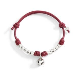 DoDo Bracciale Cordino Dieci granelli in argento e Campanello