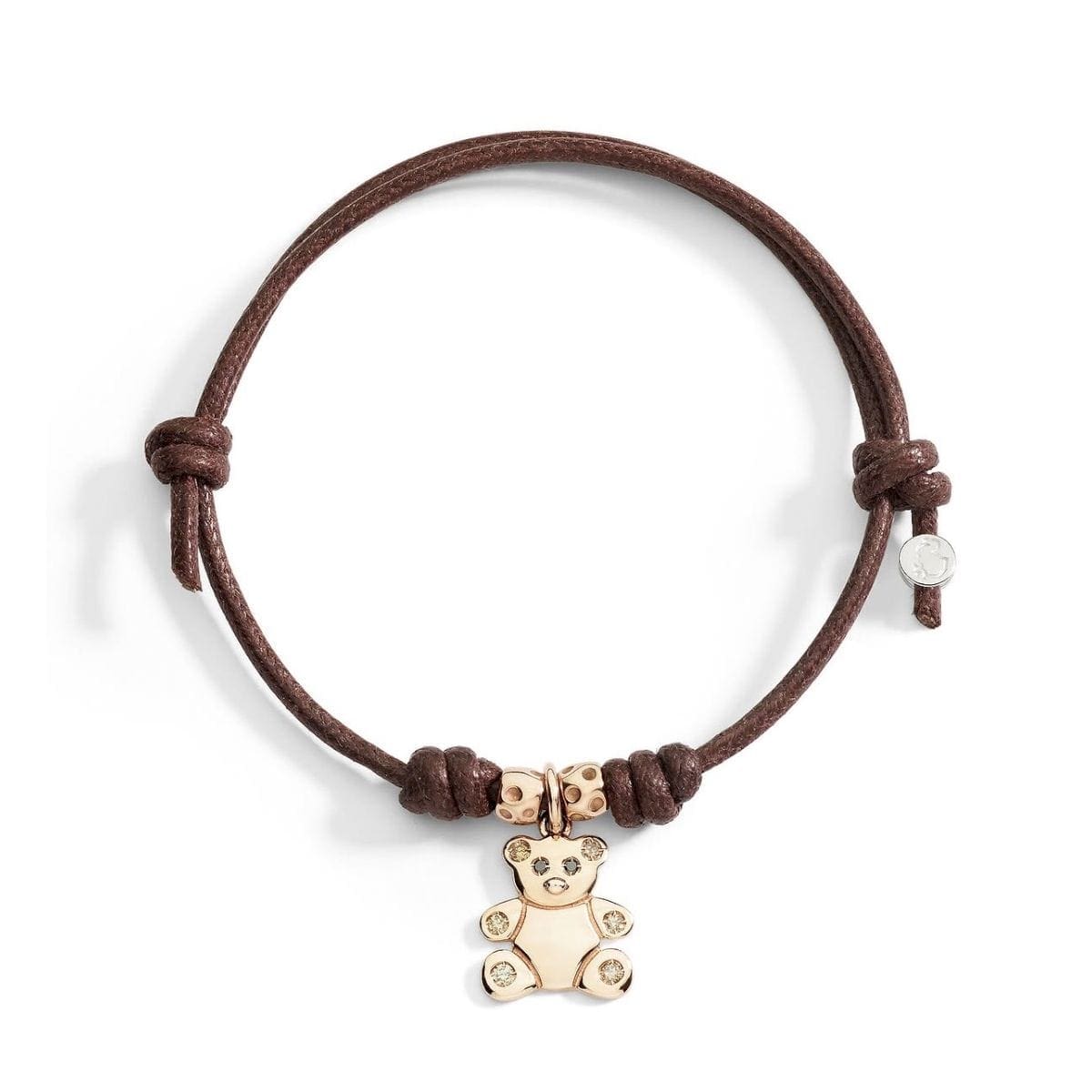 Screenshot DoDo Bracciale Cordino con due granelli in oro rosa e Orsetto Prezioso 9K - immagine 1