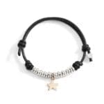 DoDo Bracciale Cordino Venti rondelle in argento e Stellina oro 9K
