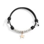 DoDo Bracciale Cordino Venti rondelle in argento e Stellina oro 9K