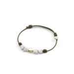 DoDo Bracciale Cordino Sottile con cuore in oro giallo e quattro in argento diamantato
