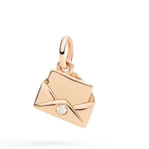 DoDo CIONDOLO LETTERA ORO ROSA & DIAMANTE