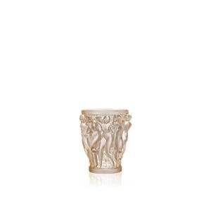 Lalique Piccolo vaso Bacchantes cristallo con lucentezza dorata