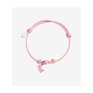 DoDo Bracciale Cordino ciondolo Junior Bambina e granello oro rosa