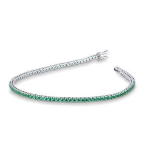 Bracciale Tennis oro bianco e smeraldi