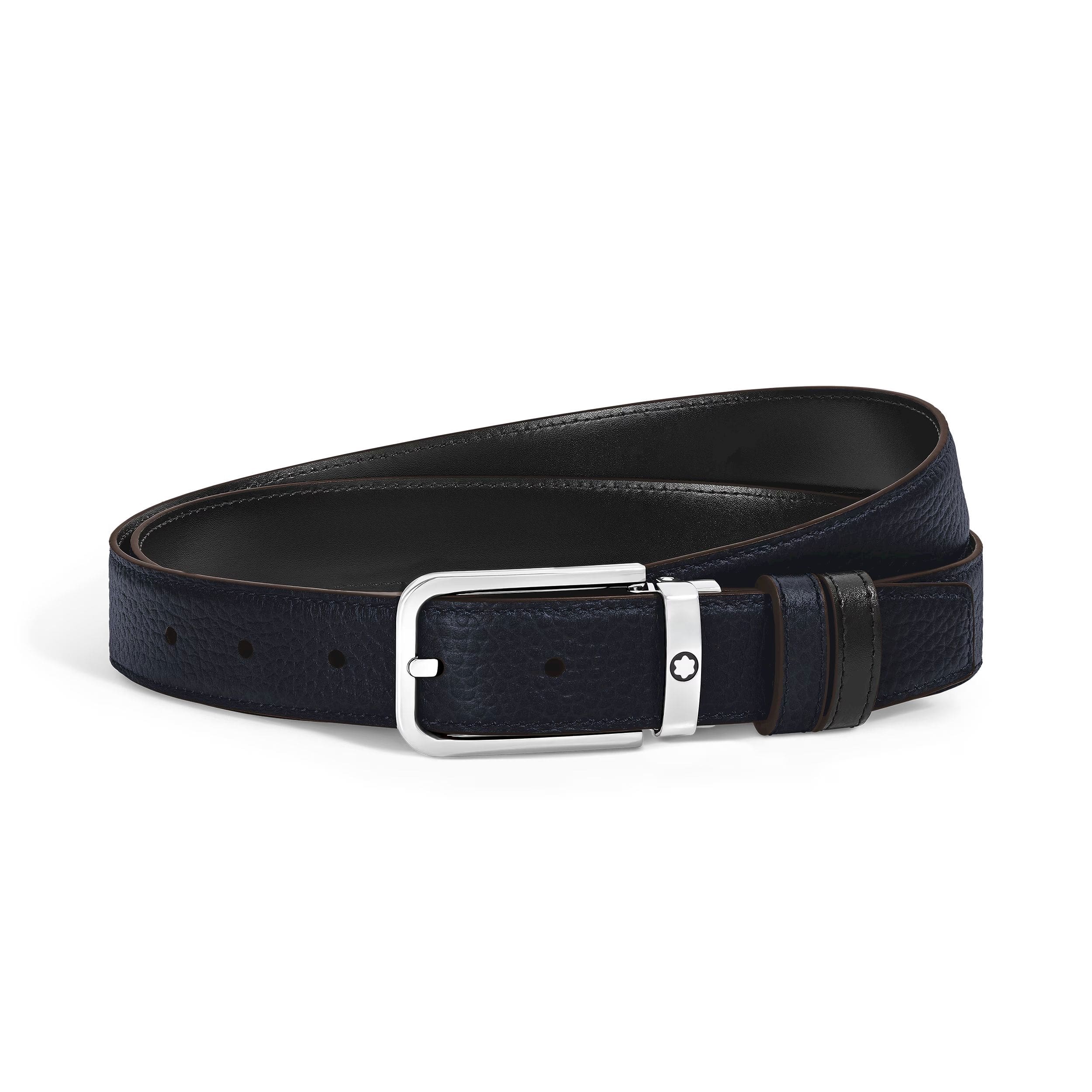 dLZ9rvYLTjmJ1kOSHTTpZQ_f19556d8_risultato Montblanc Cintura reversibile da 30 mm in pelle pieno fiore con fibbia rettangolare - immagine 1
